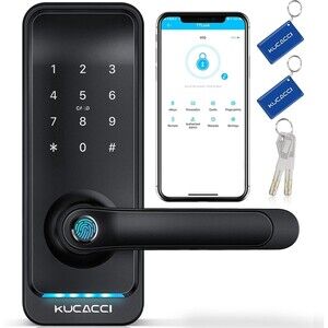 Smart Door Lock with Handle: Kucacci Keyless Entry Digital Door Lock Front Door